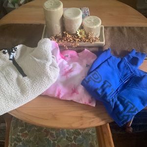3 pink brand sweat shirts